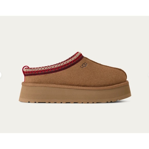 UGG Shoes - UGG Tazz Platform Slipper Women Size 8 Chestnut 1122553 Comfort Suede Clog